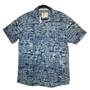 Kahuna Bay By Visitor Button Front Hawaiian Shirt Men's Large Tropical Print